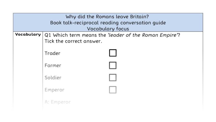 Reciprocal reading - vocabulary - Why did the Romans leave Britain