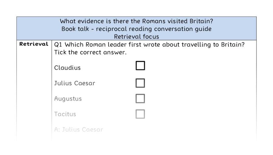 Reciprocal reading - retrieval-evidence the Romans visited Britain