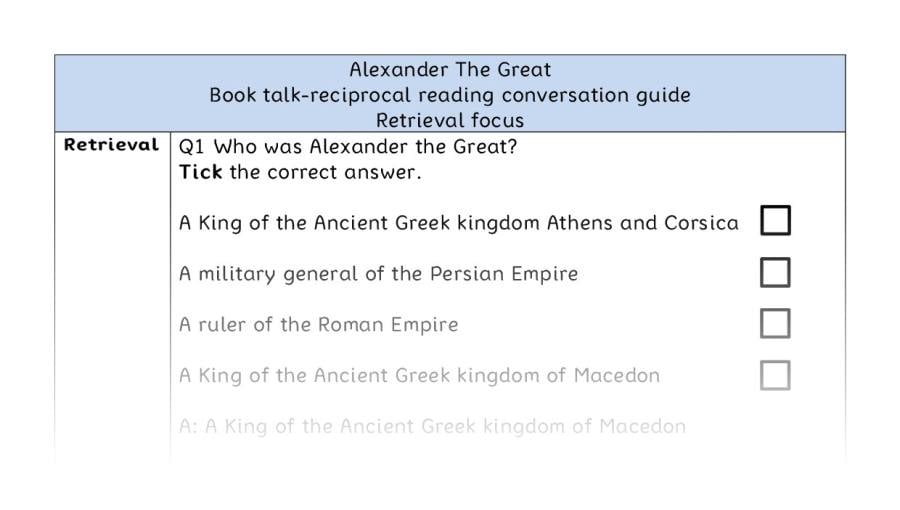 Reciprocal reading - retrieval - Alexander The Great