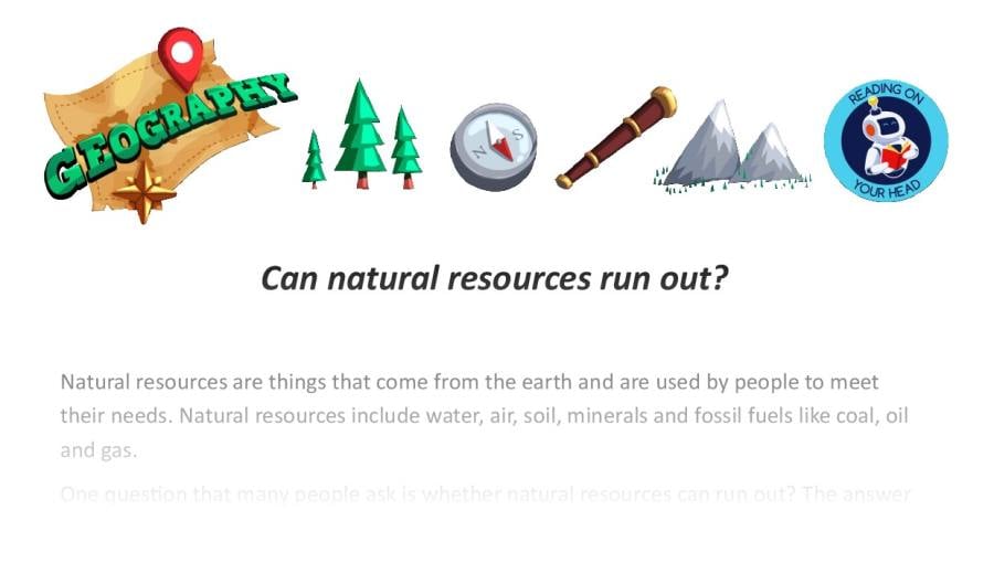 Can natural resources run out