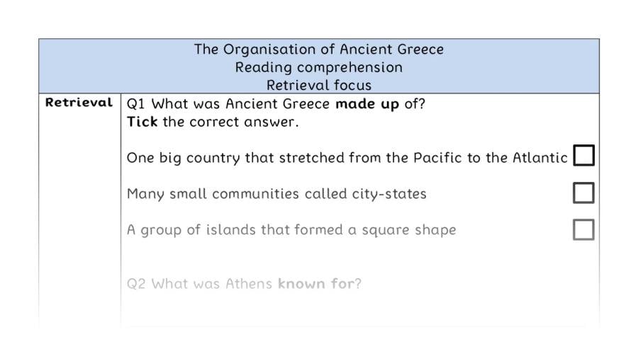 Reading comp - retrieval - The Organisation of Ancient Greece