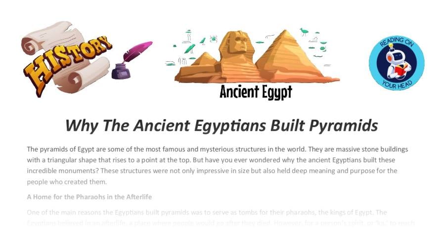 Why The Ancient Egyptians Built Pyramids