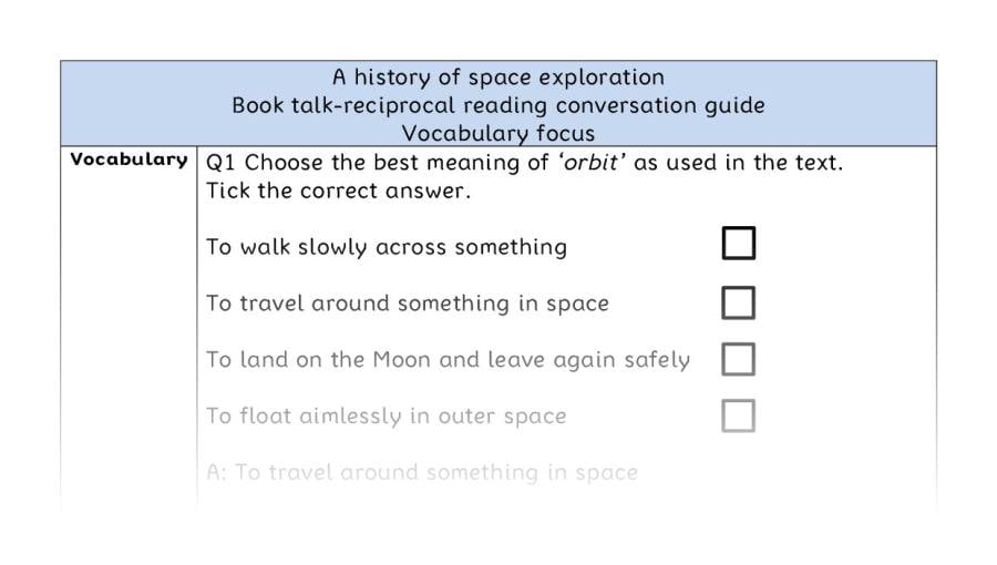 Reciprocal reading - vocabulary - A history of space exploration