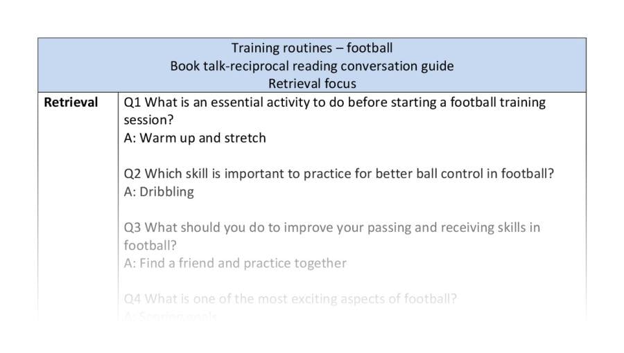 Reciprocal - retrieval - Training routines - football