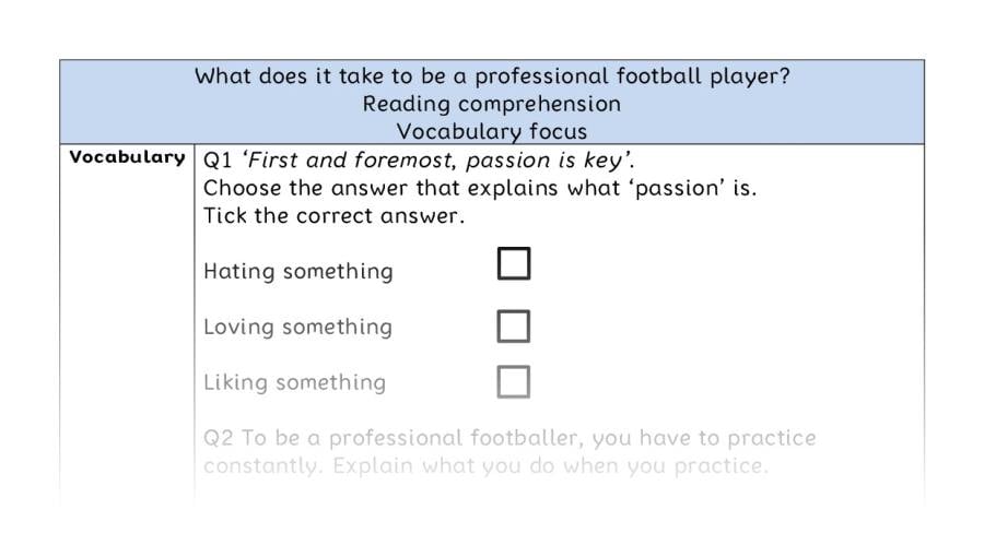 Reading comp-vocab-What does it take to be a professional football player