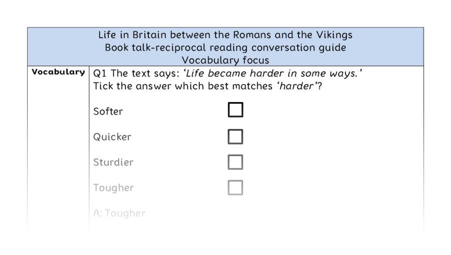 Reciprocal-vocabulary-Life in Britain between the Romans and the Vikings